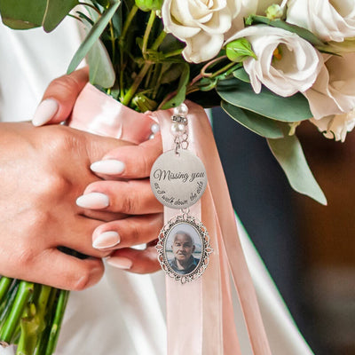 Customized Memorial Photo Charm for Bridal Bouquet
