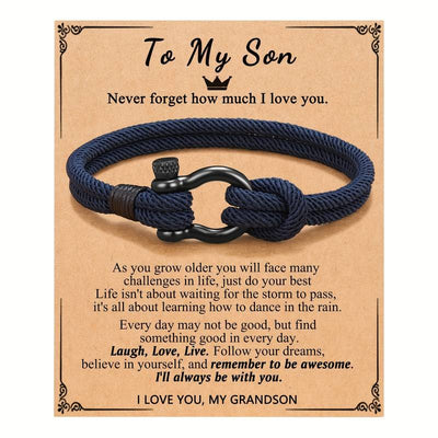 Timeless Bravery - Handmade Bracelet for Loved Grandson & Son