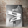 Personalized Canvas - Vintage Street Sign for couples