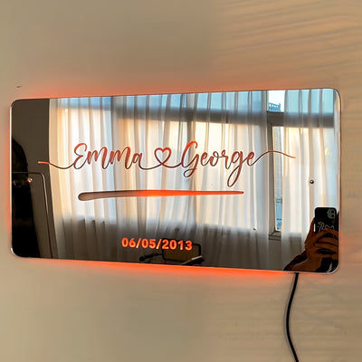 Personalised Couple Mirror - Light Up Mirror