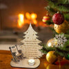 CHRISTMAS IN HEAVEN WITH CHAIR - PERSONALIZED MEMORIAL CANDLE HOLDER