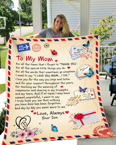 Mom - Personalized Post Card Blanket
