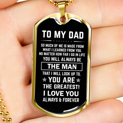 Dad, The Man, Personalized Dog Tag Necklace