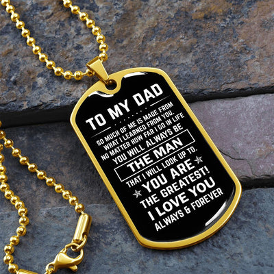Dad, The Man, Personalized Dog Tag Necklace