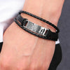 From Dad to Son - Steel & Leather Style Bracelet